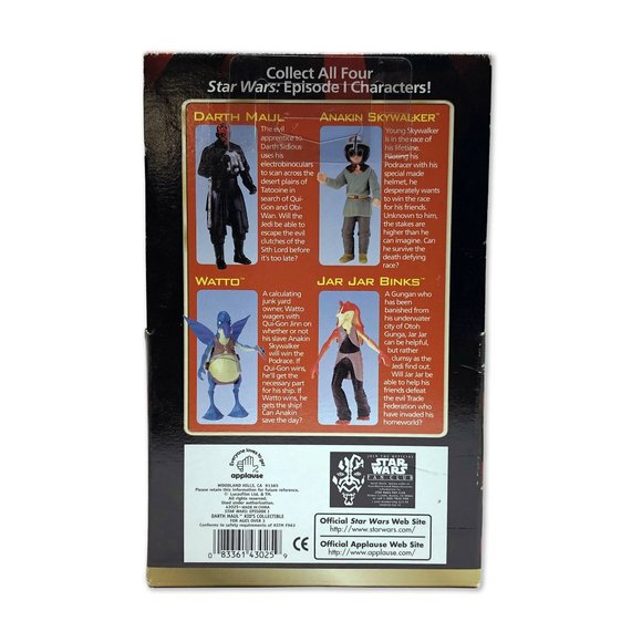 NIB 1999 Star Wars DARTH MAUL Kid's Collectible Toy Figure - The Phantom Menace - Picture 3 of 3
